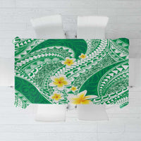 Plumeria Polynesian Green Glitter Pattern Tablecloth LT01 Green - Polynesian Pride