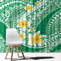 Plumeria Polynesian Green Glitter Pattern Window Curtain LT01 - Polynesian Pride