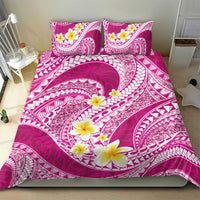 Plumeria Polynesian Pink Glitter Pattern Bedding Set