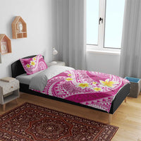 Plumeria Polynesian Pink Glitter Pattern Bedding Set