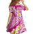 Plumeria Polynesian Pink Glitter Pattern Family Matching Short Sleeve Bodycon Dress and Hawaiian Shirt