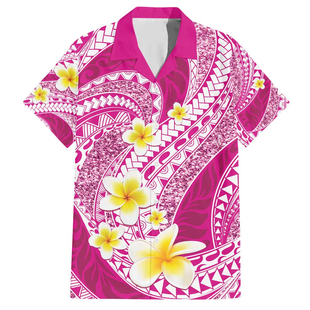 Plumeria Polynesian Pink Glitter Pattern Hawaiian Shirt LT01 Pink - Polynesian Pride