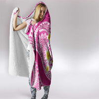 Plumeria Polynesian Pink Glitter Pattern Hooded Blanket LT01 - Polynesian Pride