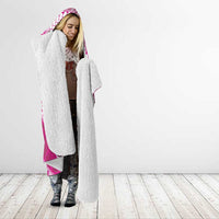 Plumeria Polynesian Pink Glitter Pattern Hooded Blanket LT01 - Polynesian Pride
