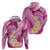 Plumeria Polynesian Pink Glitter Pattern Hoodie