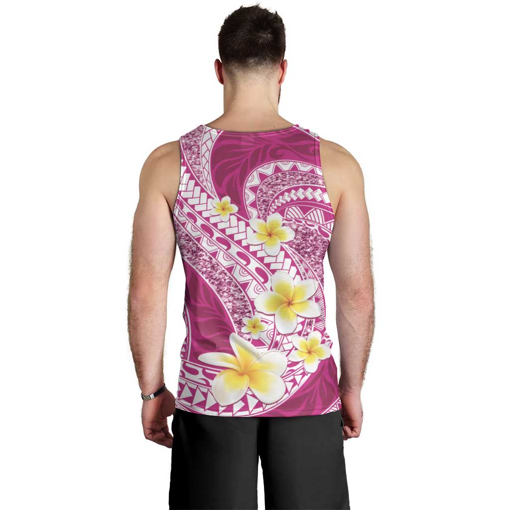 Plumeria Polynesian Pink Glitter Pattern Men Tank Top LT01 - Polynesian Pride