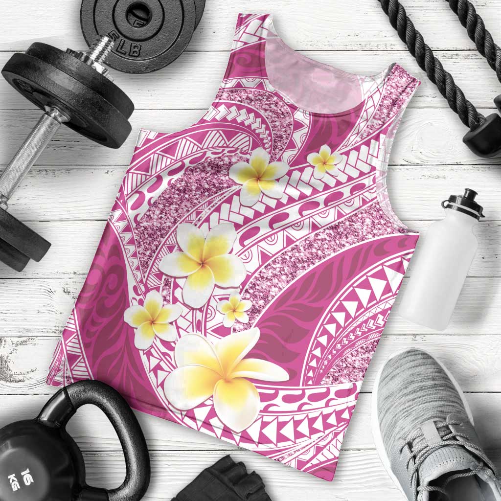 Plumeria Polynesian Pink Glitter Pattern Men Tank Top LT01 - Polynesian Pride