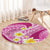 Plumeria Polynesian Pink Glitter Pattern Round Carpet