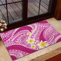Plumeria Polynesian Pink Glitter Pattern Rubber Doormat LT01 - Polynesian Pride
