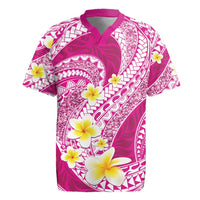 Plumeria Polynesian Pink Glitter Pattern Rugby Jersey