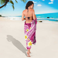 Plumeria Polynesian Pink Glitter Pattern Sarong