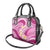 Plumeria Polynesian Pink Glitter Pattern Shoulder Handbag