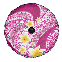 Plumeria Polynesian Pink Glitter Pattern Spare Tire Cover