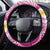 Plumeria Polynesian Pink Glitter Pattern Steering Wheel Cover