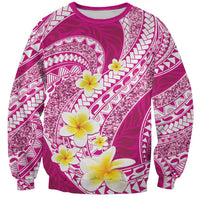Plumeria Polynesian Pink Glitter Pattern Sweatshirt LT01 Unisex Pink - Polynesian Pride