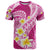 Plumeria Polynesian Pink Glitter Pattern T Shirt