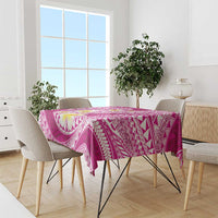 Plumeria Polynesian Pink Glitter Pattern Tablecloth LT01 - Polynesian Pride