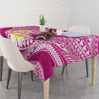 Plumeria Polynesian Pink Glitter Pattern Tablecloth LT01 - Polynesian Pride