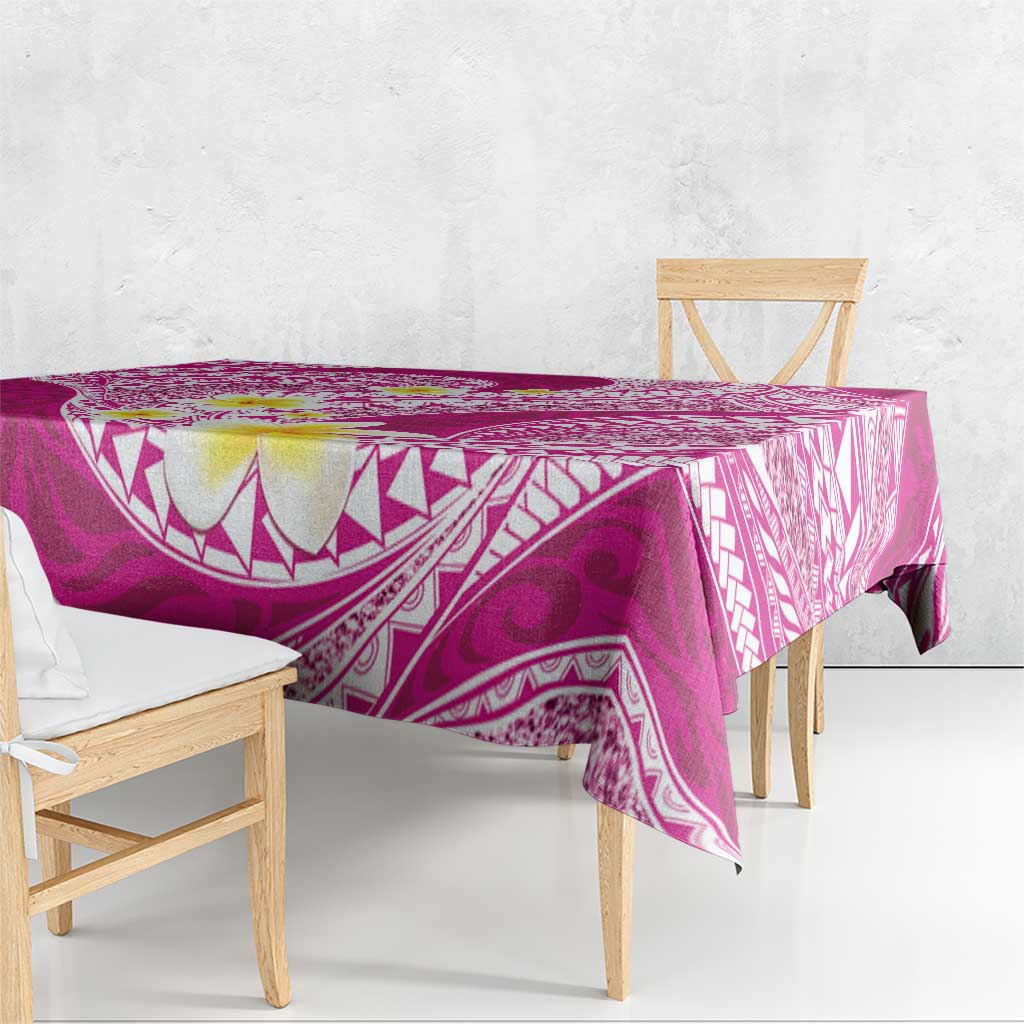 Plumeria Polynesian Pink Glitter Pattern Tablecloth LT01 - Polynesian Pride
