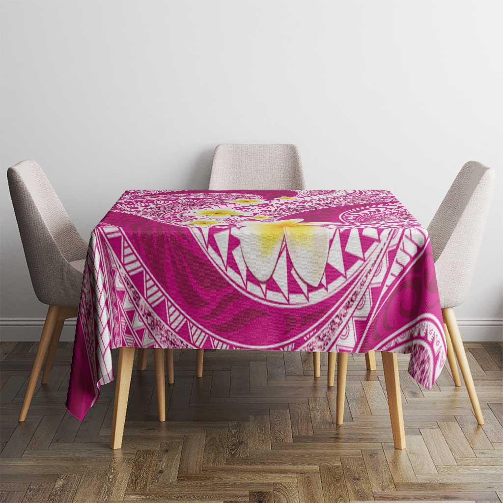 Plumeria Polynesian Pink Glitter Pattern Tablecloth LT01 - Polynesian Pride