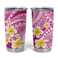 Plumeria Polynesian Pink Glitter Pattern Tumbler Cup LT01 Pink - Polynesian Pride
