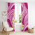 Plumeria Polynesian Pink Glitter Pattern Window Curtain