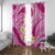 Plumeria Polynesian Pink Glitter Pattern Window Curtain