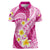 Plumeria Polynesian Pink Glitter Pattern Women Polo Shirt