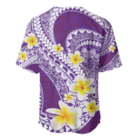 Plumeria Polynesian Purple Glitter Pattern Baseball Jersey