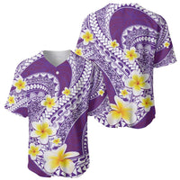 Plumeria Polynesian Purple Glitter Pattern Baseball Jersey