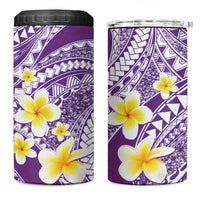 Plumeria Polynesian Purple Glitter Pattern 4 in 1 Can Cooler Tumbler LT01 One Size: 16 oz Purple - Polynesian Pride