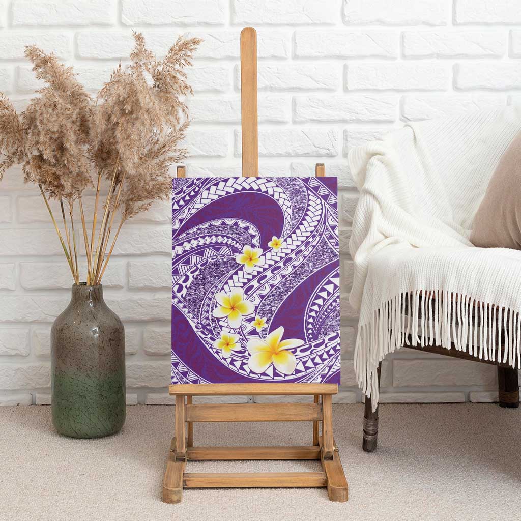 Plumeria Polynesian Purple Glitter Pattern Canvas Wall Art LT01 - Polynesian Pride