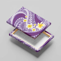 Plumeria Polynesian Purple Glitter Pattern Canvas Wall Art LT01 - Polynesian Pride