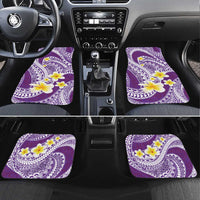 Plumeria Polynesian Purple Glitter Pattern Car Mats LT01 Set 4pcs Purple - Polynesian Pride