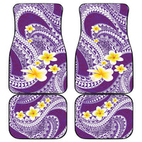 Plumeria Polynesian Purple Glitter Pattern Car Mats LT01 - Polynesian Pride