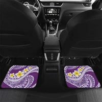 Plumeria Polynesian Purple Glitter Pattern Car Mats LT01 Set 2pcs - Back Purple - Polynesian Pride