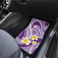 Plumeria Polynesian Purple Glitter Pattern Car Mats LT01 - Polynesian Pride