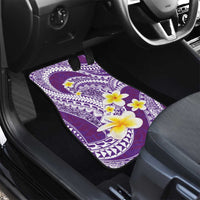 Plumeria Polynesian Purple Glitter Pattern Car Mats LT01 - Polynesian Pride