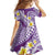 Plumeria Polynesian Purple Glitter Pattern Family Matching Off Shoulder Maxi Dress and Hawaiian Shirt