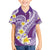 Plumeria Polynesian Purple Glitter Pattern Family Matching Off Shoulder Maxi Dress and Hawaiian Shirt