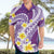 Plumeria Polynesian Purple Glitter Pattern Hawaiian Shirt