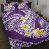 Plumeria Polynesian Purple Glitter Pattern Quilt Bed Set LT01 Purple - Polynesian Pride