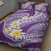 Plumeria Polynesian Purple Glitter Pattern Quilt Bed Set LT01 - Polynesian Pride
