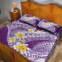 Plumeria Polynesian Purple Glitter Pattern Quilt Bed Set LT01 - Polynesian Pride