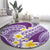 Plumeria Polynesian Purple Glitter Pattern Round Carpet