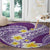 Plumeria Polynesian Purple Glitter Pattern Round Carpet