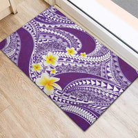 Plumeria Polynesian Purple Glitter Pattern Rubber Doormat LT01 - Polynesian Pride
