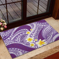 Plumeria Polynesian Purple Glitter Pattern Rubber Doormat LT01 - Polynesian Pride
