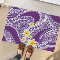 Plumeria Polynesian Purple Glitter Pattern Rubber Doormat LT01 - Polynesian Pride