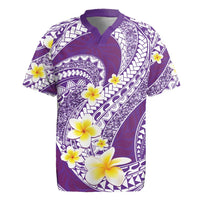 Plumeria Polynesian Purple Glitter Pattern Rugby Jersey